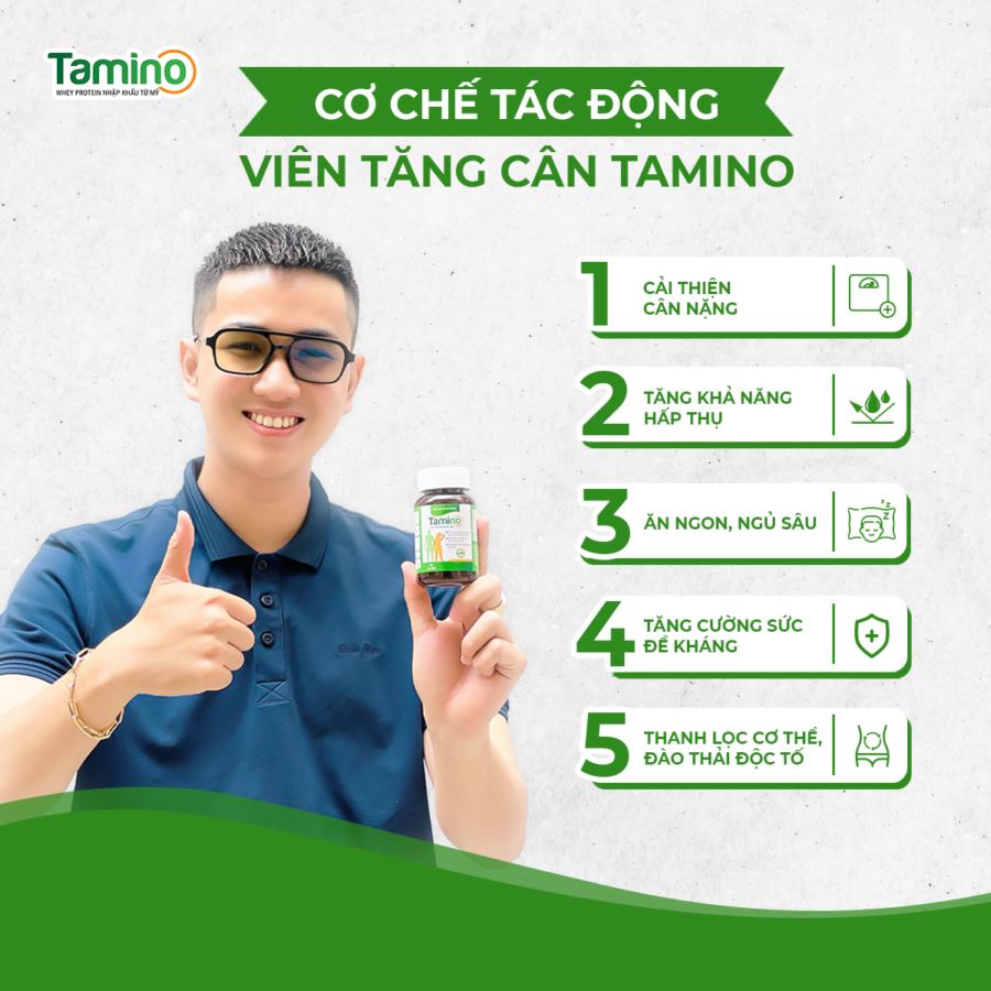 Cơ chế tác động hỗ trợ tăng cân của viên uống Tamino
